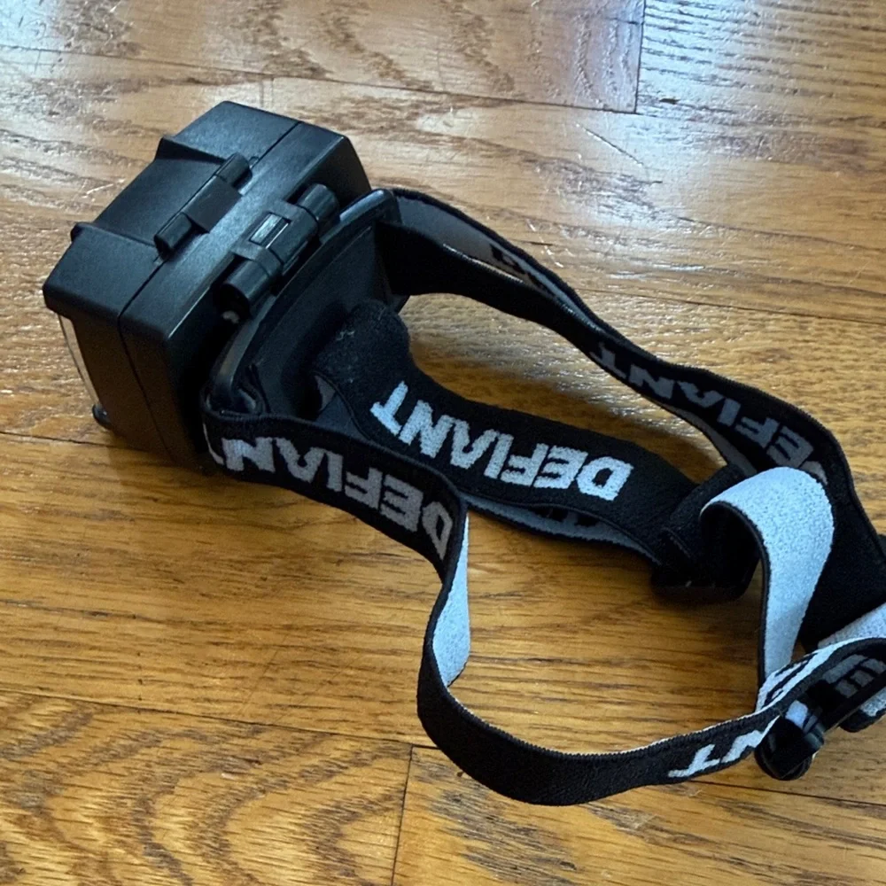 Black Adjustable Headlamp Strap 4 modes, Clear, Red, Red Flashing, and Green